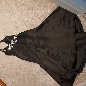Black Satin Prom Dress